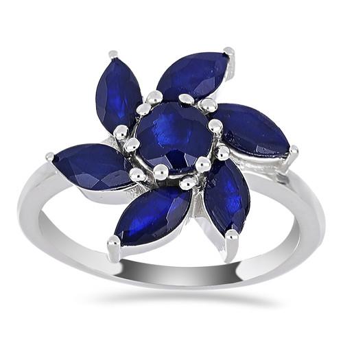 BUY 925 STERLING SILVER NATURAL BLUE SAPPHIRE  RING